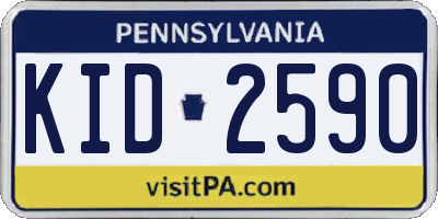 PA license plate KID2590