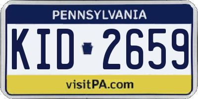 PA license plate KID2659