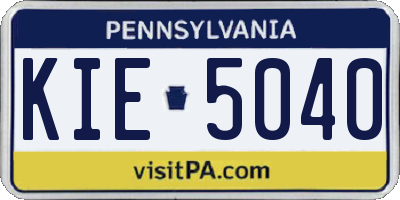 PA license plate KIE5040