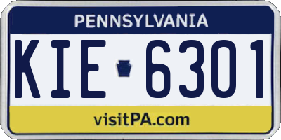 PA license plate KIE6301