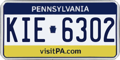 PA license plate KIE6302