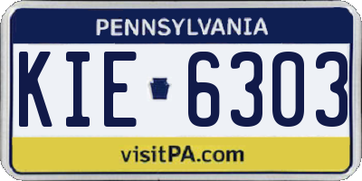 PA license plate KIE6303