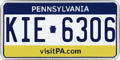 PA license plate KIE6306