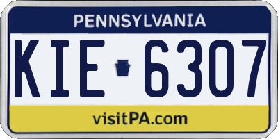 PA license plate KIE6307