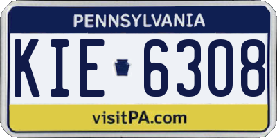 PA license plate KIE6308