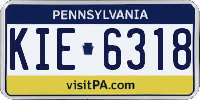 PA license plate KIE6318
