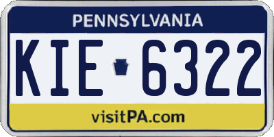 PA license plate KIE6322