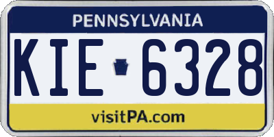 PA license plate KIE6328