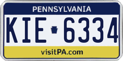 PA license plate KIE6334