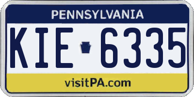 PA license plate KIE6335