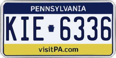 PA license plate KIE6336