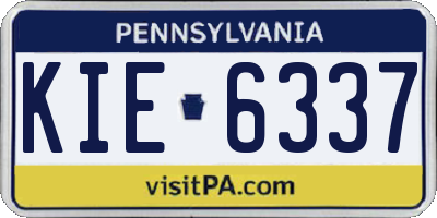 PA license plate KIE6337