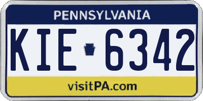 PA license plate KIE6342