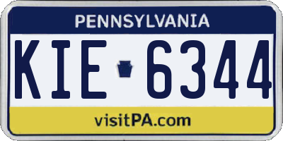 PA license plate KIE6344