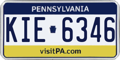 PA license plate KIE6346