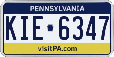 PA license plate KIE6347