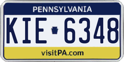 PA license plate KIE6348