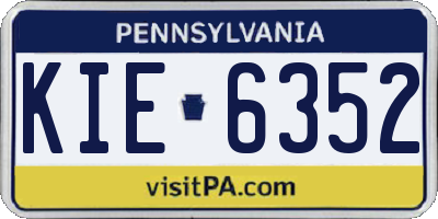 PA license plate KIE6352