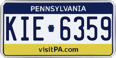 PA license plate KIE6359