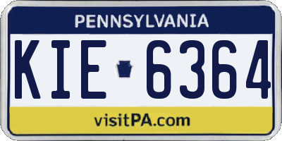 PA license plate KIE6364
