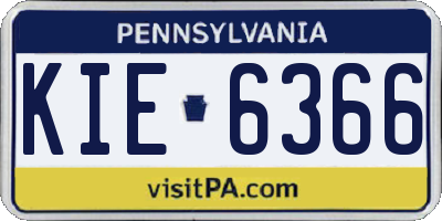 PA license plate KIE6366