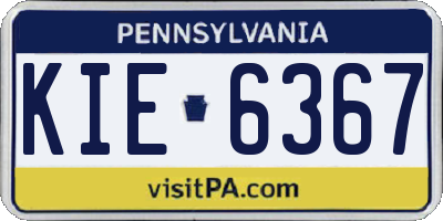 PA license plate KIE6367