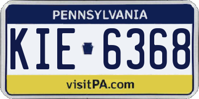 PA license plate KIE6368