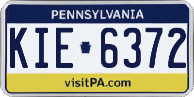 PA license plate KIE6372