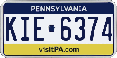 PA license plate KIE6374
