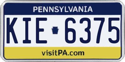 PA license plate KIE6375