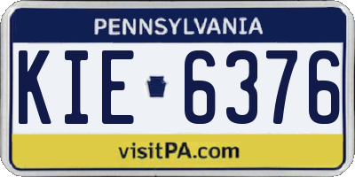 PA license plate KIE6376