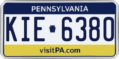 PA license plate KIE6380