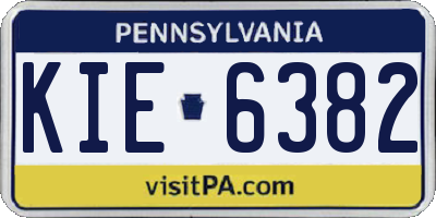 PA license plate KIE6382