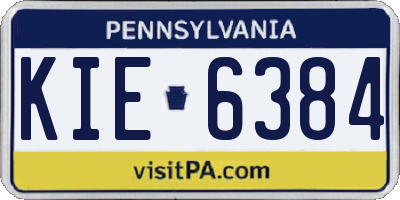 PA license plate KIE6384