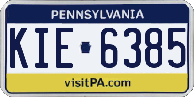 PA license plate KIE6385