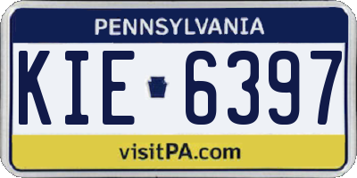 PA license plate KIE6397