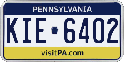 PA license plate KIE6402