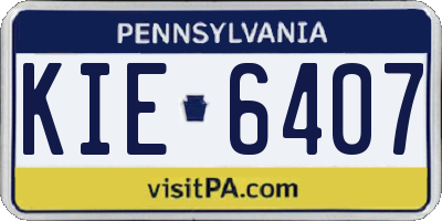 PA license plate KIE6407