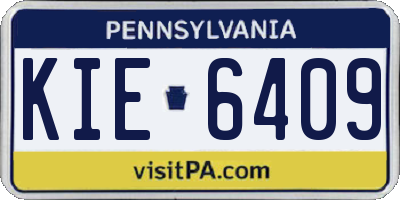 PA license plate KIE6409