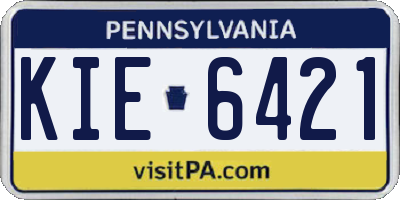 PA license plate KIE6421