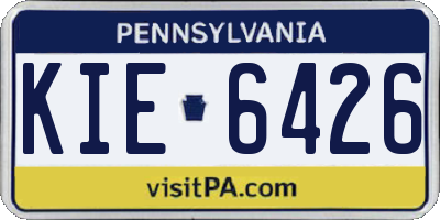 PA license plate KIE6426