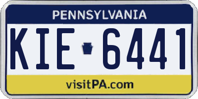 PA license plate KIE6441