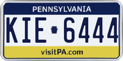 PA license plate KIE6444