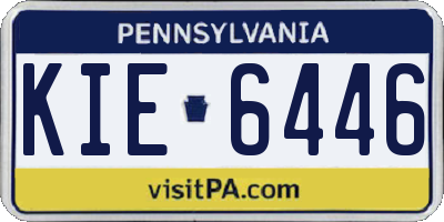 PA license plate KIE6446