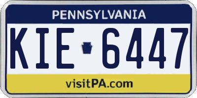 PA license plate KIE6447