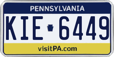 PA license plate KIE6449
