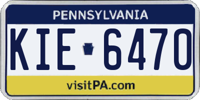 PA license plate KIE6470