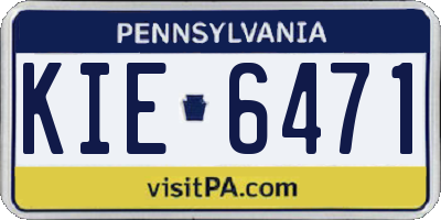 PA license plate KIE6471