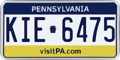 PA license plate KIE6475