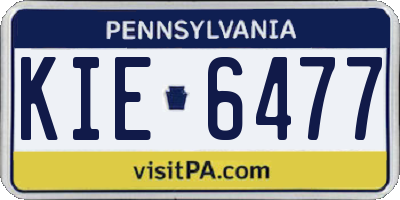 PA license plate KIE6477